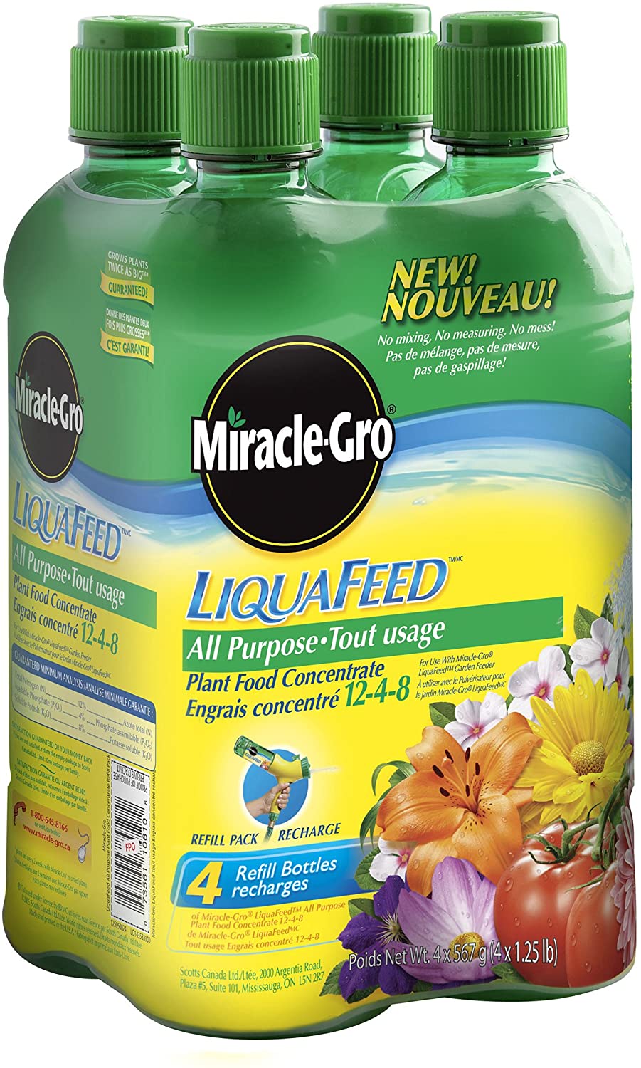 Miracle-Gro Liquafeed, Refill Pack, 4 Bottles - Floral Acres Greenhouse & Garden Centre