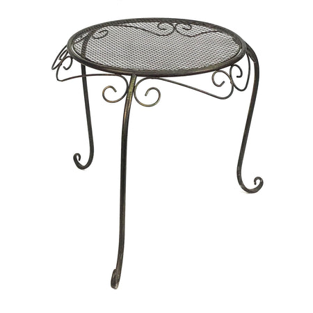 Plant Stand, Scroll Mesh, Brown, 17in