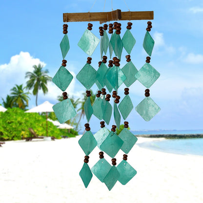 Capiz Diamond Wind Chime, 6.5in x 14in - Floral Acres Greenhouse & Garden Centre