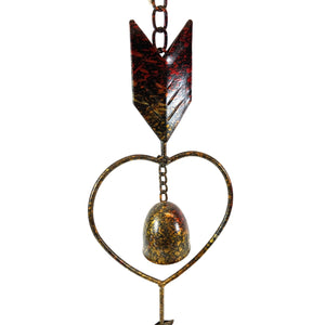 Metal Rain Chain, Hearts and Arrows - Floral Acres Greenhouse & Garden Centre