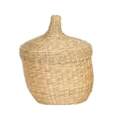 Hand-Woven Seagrass Basket w/ Lid, 7.5in x 10in - Floral Acres Greenhouse & Garden Centre