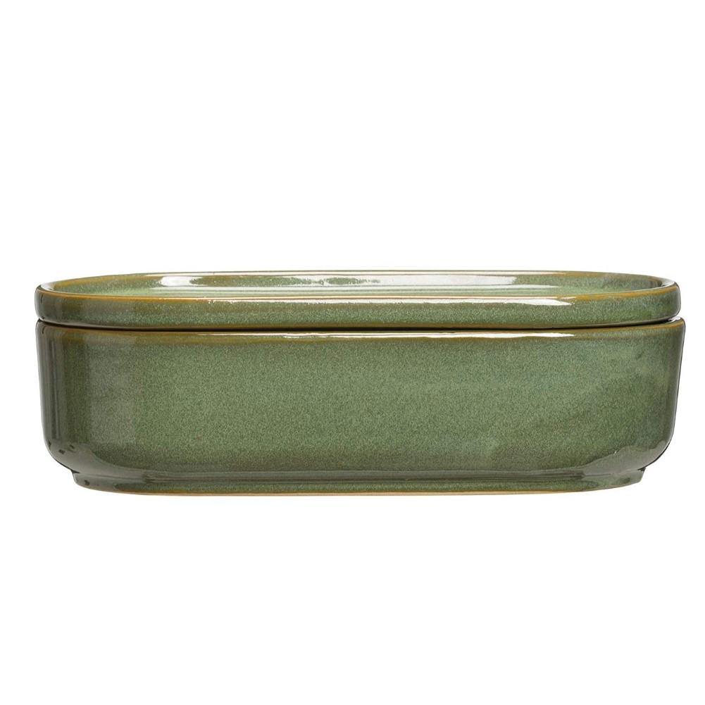 Stoneware Container w Lid, Reactive Glaze, Large - Floral Acres Greenhouse & Garden Centre