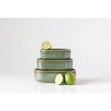 Load image into Gallery viewer, Stoneware Container w Lid, Reactive Glaze, Large - Floral Acres Greenhouse &amp; Garden Centre
