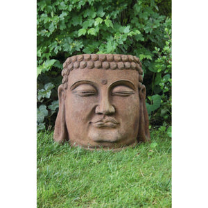 Buddha Face Garden Accent, Cement, 18.5in x 20in - Floral Acres Greenhouse & Garden Centre