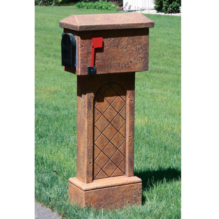 Cement Mailbox, Tiled Design, 54in - Floral Acres Greenhouse & Garden Centre