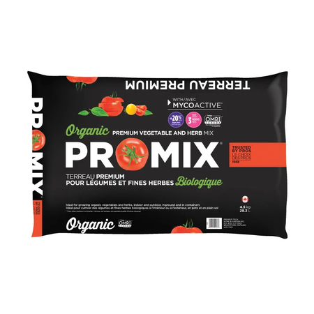 PRO-MIX Organic Vegetable & Herb Mix, 6.4kg/28.3L - Floral Acres Greenhouse & Garden Centre