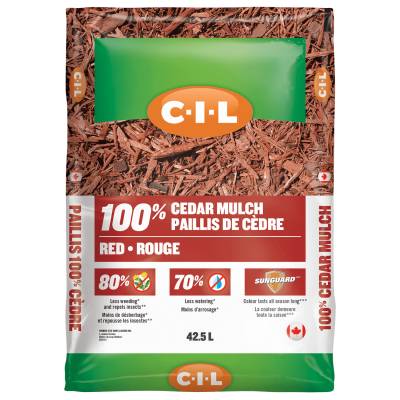 C-I-L 100% Cedar Mulch, Red, 42.5L - Floral Acres Greenhouse & Garden Centre