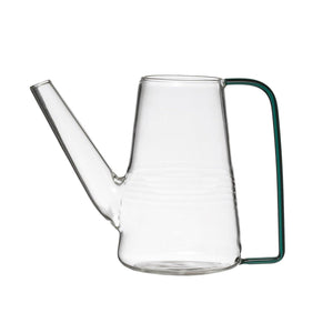 Decor, Watering Can, Glass w/ Green Handle - Floral Acres Greenhouse & Garden Centre
