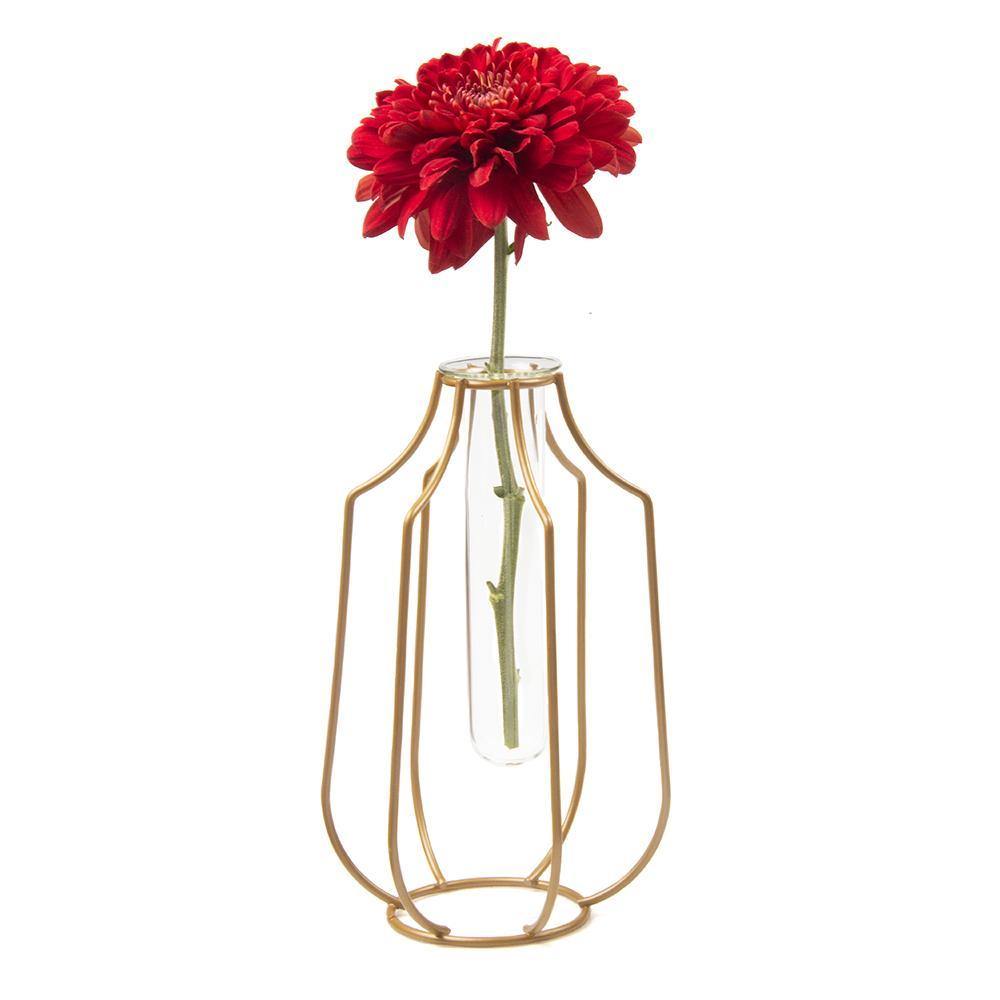 Test Tube Vase w/ Copper Wire Base, Large - Floral Acres Greenhouse & Garden Centre