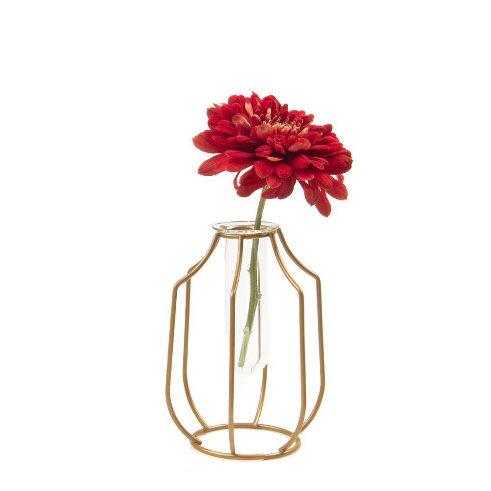 Test Tube Vase w/ Copper Wire Base, Small - Floral Acres Greenhouse & Garden Centre