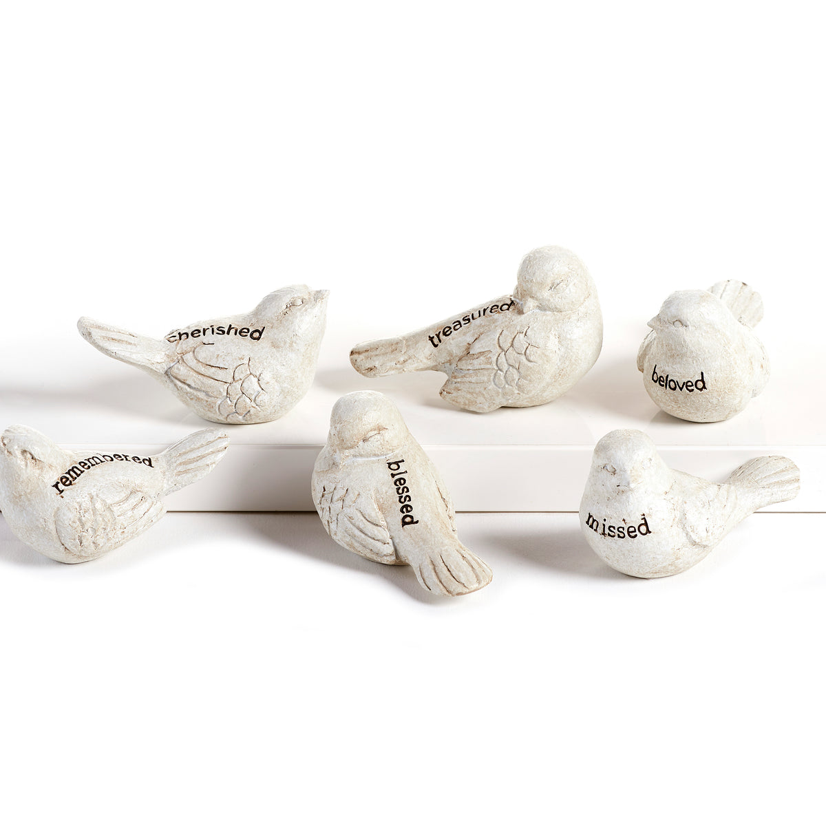 Bird Memorial Token, White, 2.5in