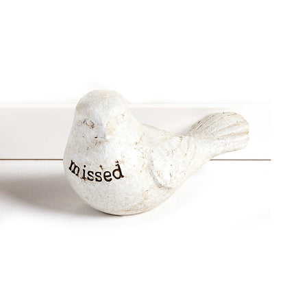 Bird Memorial Token, White, 2.5in