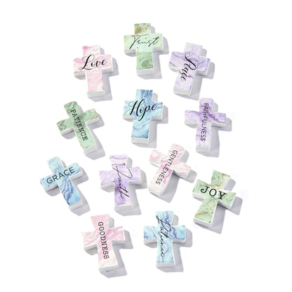 Mini Resin Cross Tokens with Assorted Sayings