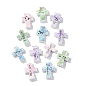 Mini Resin Cross Tokens with Assorted Sayings