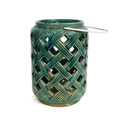 Lantern, Ceramic, Geometric, Ast. Colour