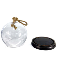 Load image into Gallery viewer, Hanging Cloche, Glass, w/ Base &amp; Rope, 8in
