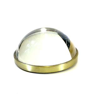 Glass & Metal Paper Weight/Magnifying Glass, 3in