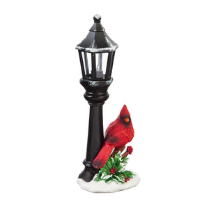 Decor, LED Street Lamp with Cardinal, 10in - Floral Acres Greenhouse & Garden Centre