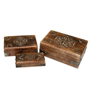 Mango Wood Nested Box, Metal, Celtic, Small - Floral Acres Greenhouse & Garden Centre
