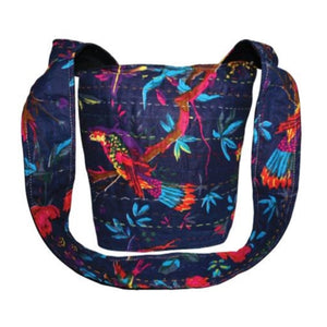 Handbag, Hippie Chic Birds of Paradise, Navy
