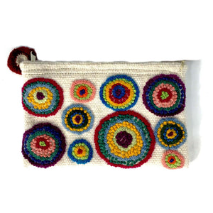 Zipper Pouch, Hippie Chic Boho, Circles White - Floral Acres Greenhouse & Garden Centre