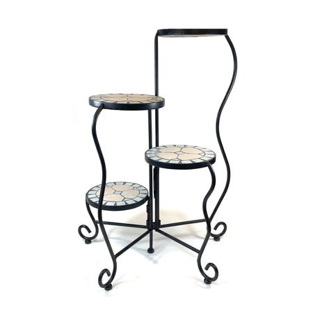 Foldable Mosaic Plant Stand, 4 Tiers, 27inx21.5in - Floral Acres Greenhouse & Garden Centre
