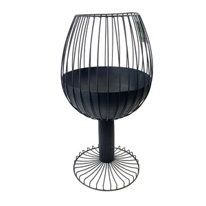 Metal Wine Glass Planter/Fire Pit, 31in x 16in - Floral Acres Greenhouse & Garden Centre