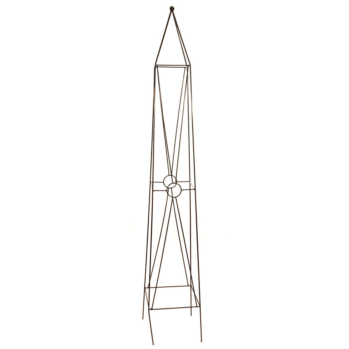 Metal Obelisk, Circle Motif, Black, 72in