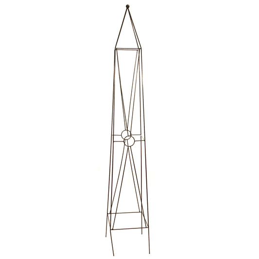 Metal Obelisk, Circle Motif, Black, 72in
