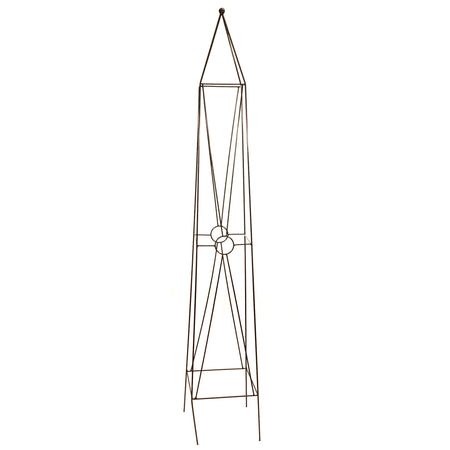 Metal Obelisk, Circle Motif, Black, 72in