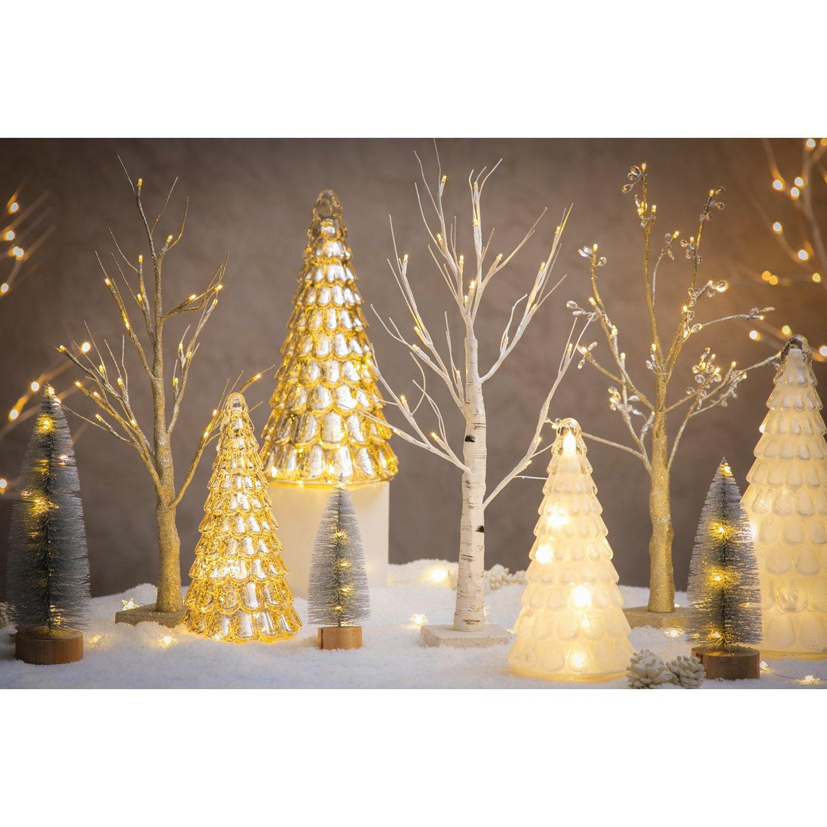 LED Bottlebrush Tree, Silver Giltter, Large - Floral Acres Greenhouse & Garden Centre