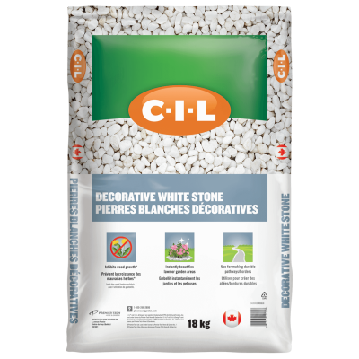 C-I-L Decorative White Stone, 18kg - Floral Acres Greenhouse & Garden Centre