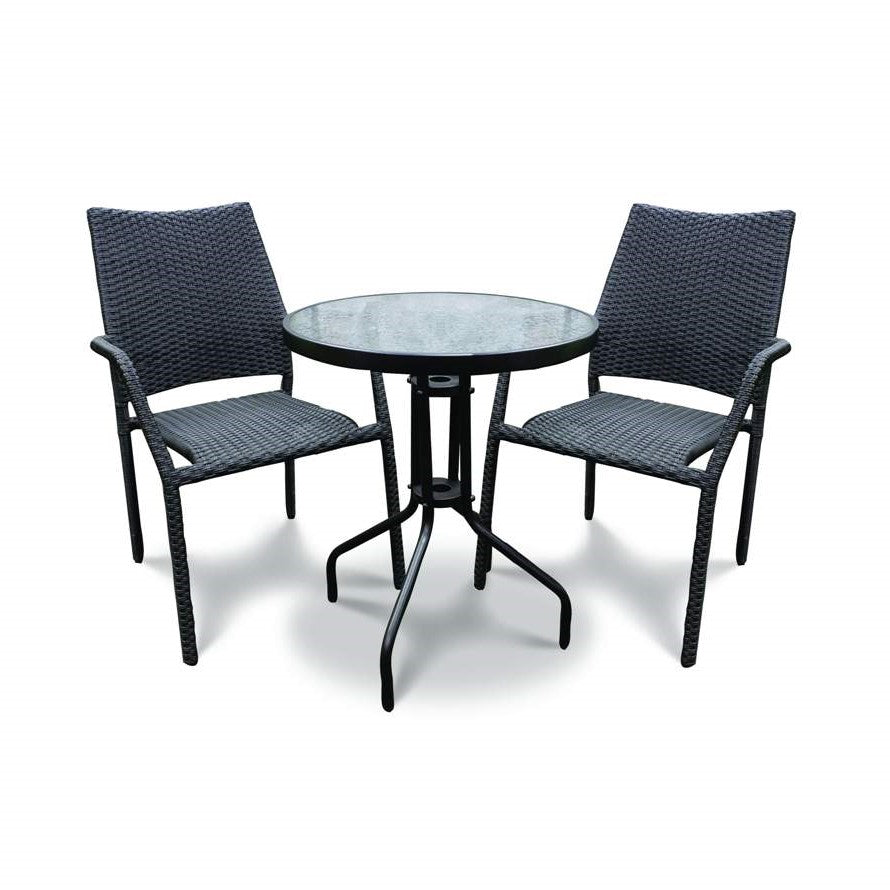 Kim Steel Rattan Bistro Set, 3 piece - Floral Acres Greenhouse & Garden Centre