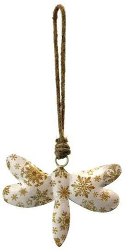 Ornament, Metal, Iron, Printed Dragonfly, Gold - Floral Acres Greenhouse & Garden Centre