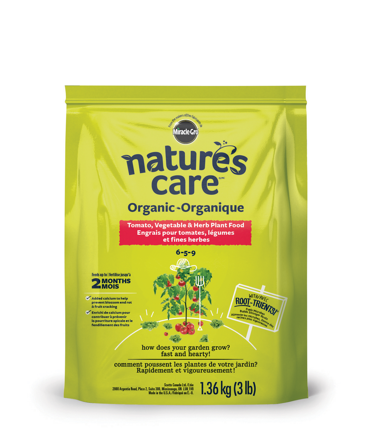 Miracle Gro, Organic Tomato, Veg. & Herb, 1.36kg - Floral Acres Greenhouse & Garden Centre