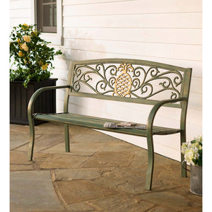 Metal Garden Bench, Pineapple - Floral Acres Greenhouse & Garden Centre