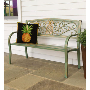 Metal Garden Bench, Pineapple - Floral Acres Greenhouse & Garden Centre