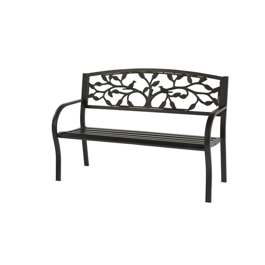 Metal Garden Bench, Tree of Life - Floral Acres Greenhouse & Garden Centre