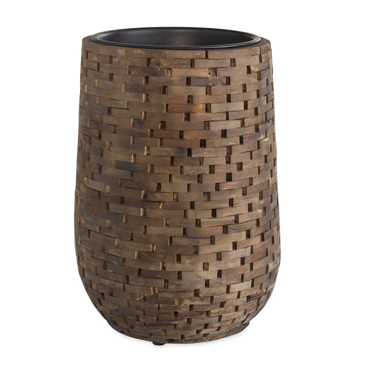 Planter, Recycled Acacia Wood, Dark, Large - Floral Acres Greenhouse & Garden Centre