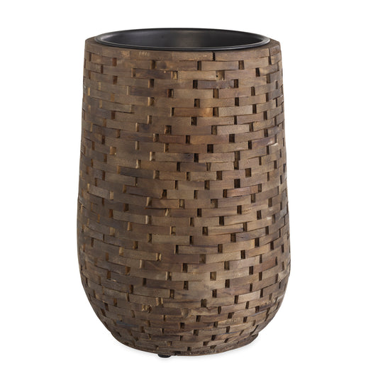 Planter, Recycled Acacia Wood, Dark, Large - Floral Acres Greenhouse & Garden Centre