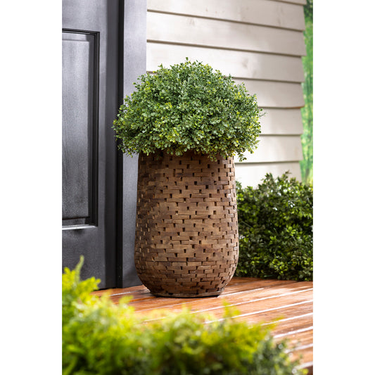 Planter, Recycled Acacia Wood, Dark, Large - Floral Acres Greenhouse & Garden Centre