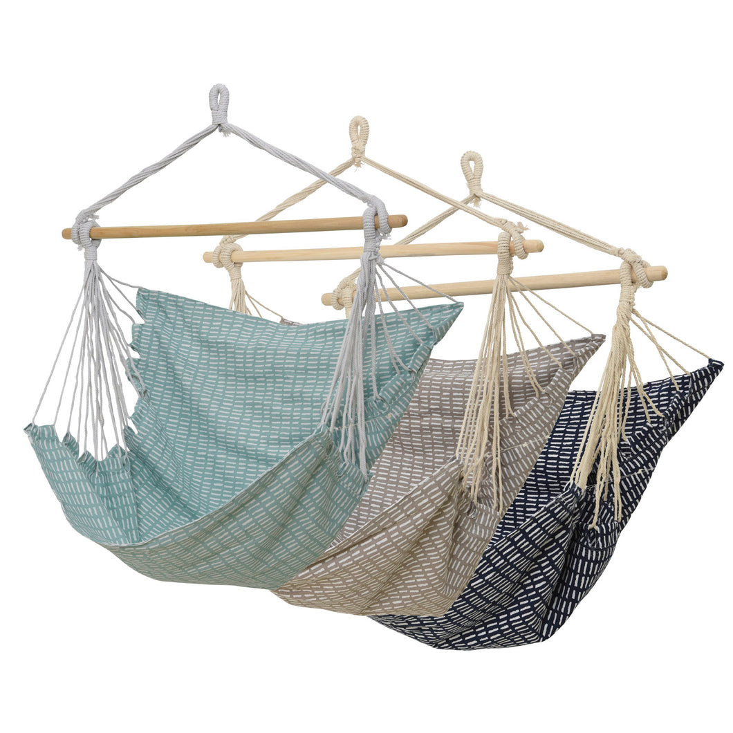 Hammock Chair, Patterned Lines, 3 Assorted Colors - Floral Acres Greenhouse & Garden Centre