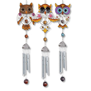 Wireworks Garden Wind Chime, Owl, 28.75in, 3 Asst - Floral Acres Greenhouse & Garden Centre