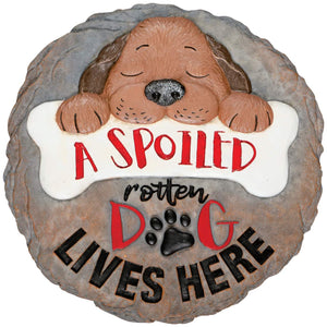Garden Stone, 8.25in, Spoiled Dog Lives Here - Floral Acres Greenhouse & Garden Centre