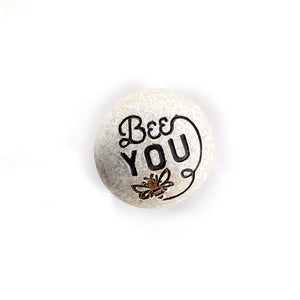 Decorative Stone with Bee and Sentiment