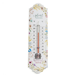 Metal Floral Print Thermometer, 2 Assorted - Floral Acres Greenhouse & Garden Centre