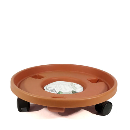Planter Caddy, Plastic, Rolling, Neutral Colors