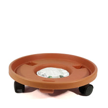 Load image into Gallery viewer, Planter Caddy, Plastic, Rolling, Neutral Colors
