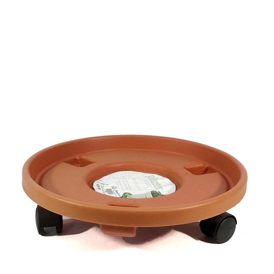 Planter Caddy, Plastic, Rolling, Neutral Colors
