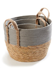 Load image into Gallery viewer, Maize &amp; Cattail Storage Basket, Grey, Medium - Floral Acres Greenhouse &amp; Garden Centre
